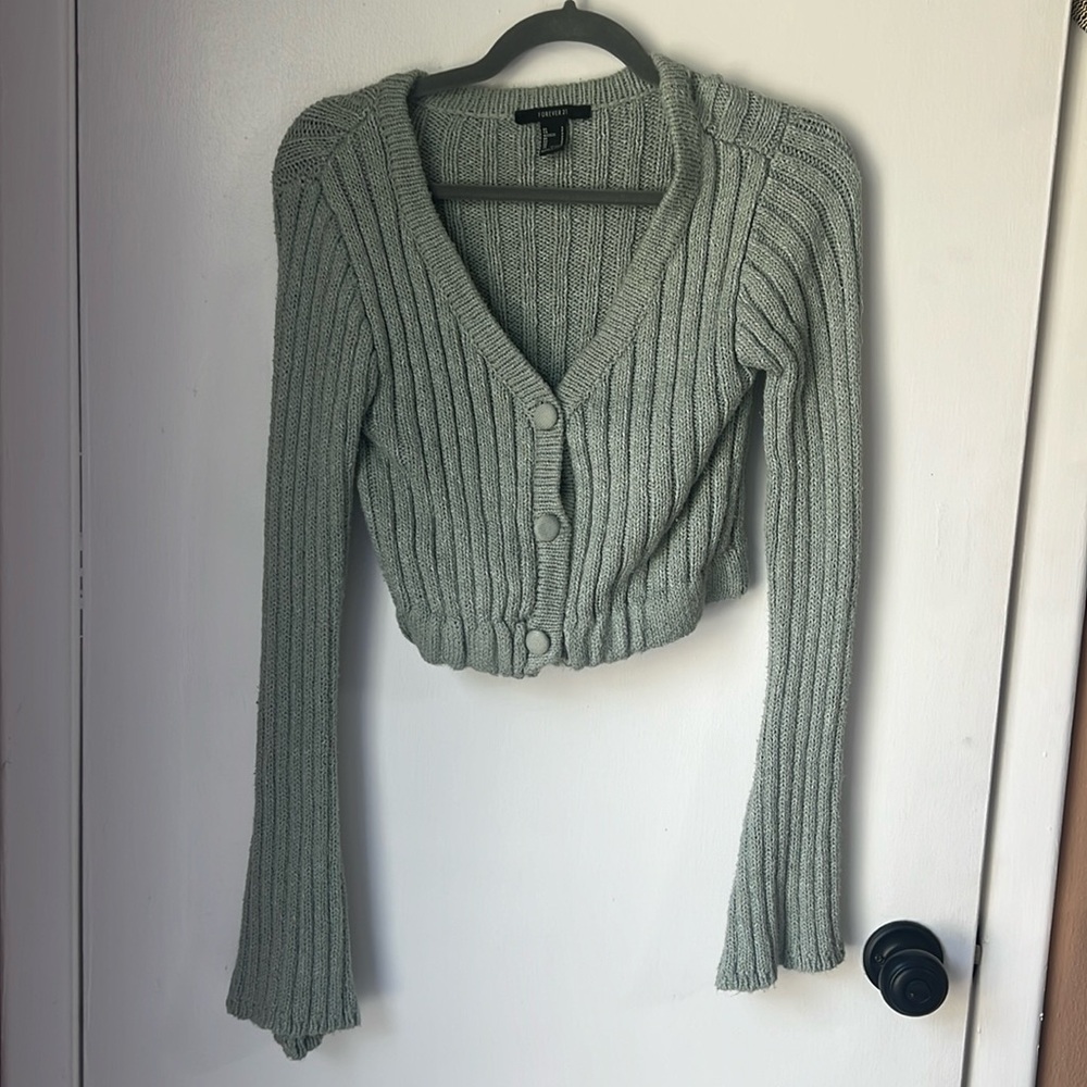 Forever 21 Bell Sleeve button up sweater cardigan S